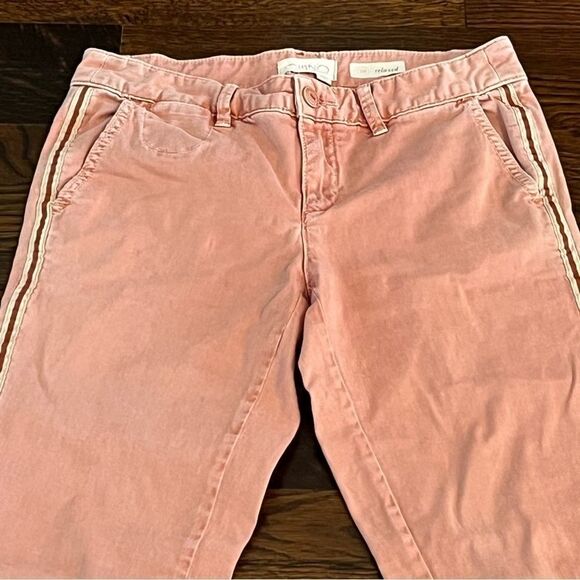 Women's Anthropologie Coral Relaxed Chino Pants - Picture 3 of 10